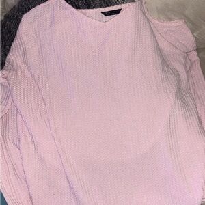 SHEIN Light Pink Textured Long Sleeve Top